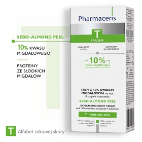 Pharmaceris T SEBO-ALMOND PEEL Krem z 10% kwasem migdałowym na noc II stopień złuszczania 50 ml